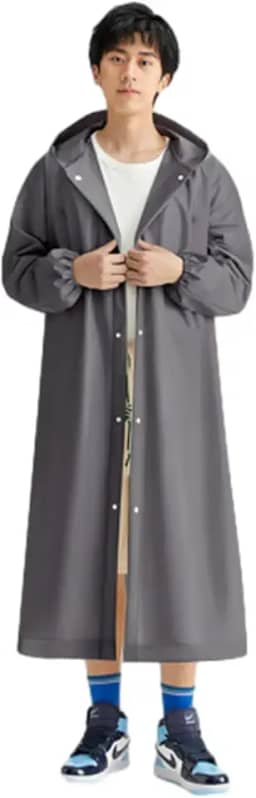 Modelo adulto de capa de chuva engrossada e alongada para caminhadas ao ar livre e viagens, capa de chuva portátil de peça única