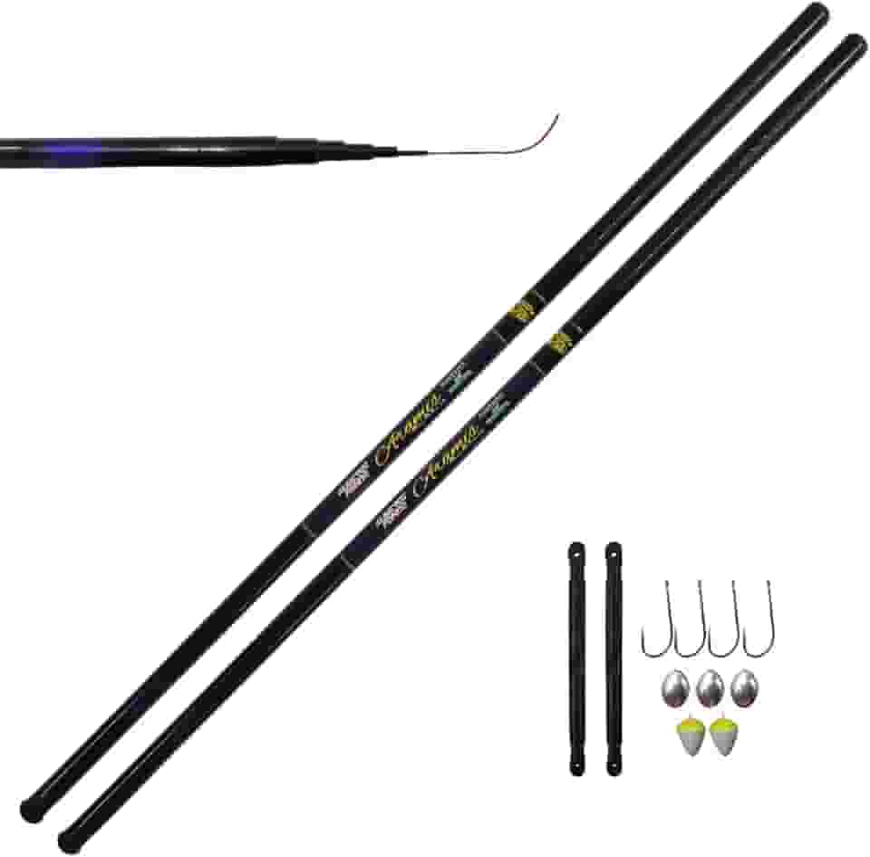 Albatroz Vara Telescópica Aramis, 2,70m, 22% Carbono, Kit com 2 Varas e Acessórios