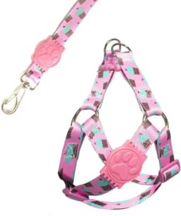 MY PET BRASIL Peitoral Para Cachorros Pp Ajuste Fácil No Corpo Do Pet Cupcake Coleira Peitoral Regulável Confortável E Resistente Rosa