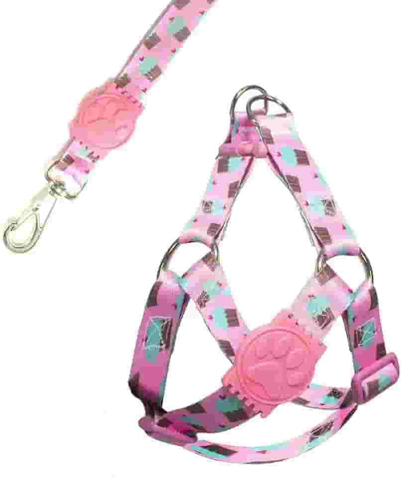 MY PET BRASIL Peitoral Para Cachorros Pp Ajuste Fácil No Corpo Do Pet Cupcake Coleira Peitoral Regulável Confortável E Resistente Rosa