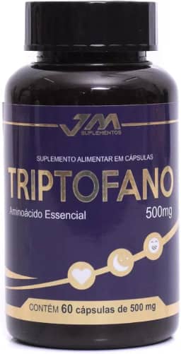 Triptofano 500mg, Suplemento Alimentar, 60 Cápsulas, Aminoácido Essencial