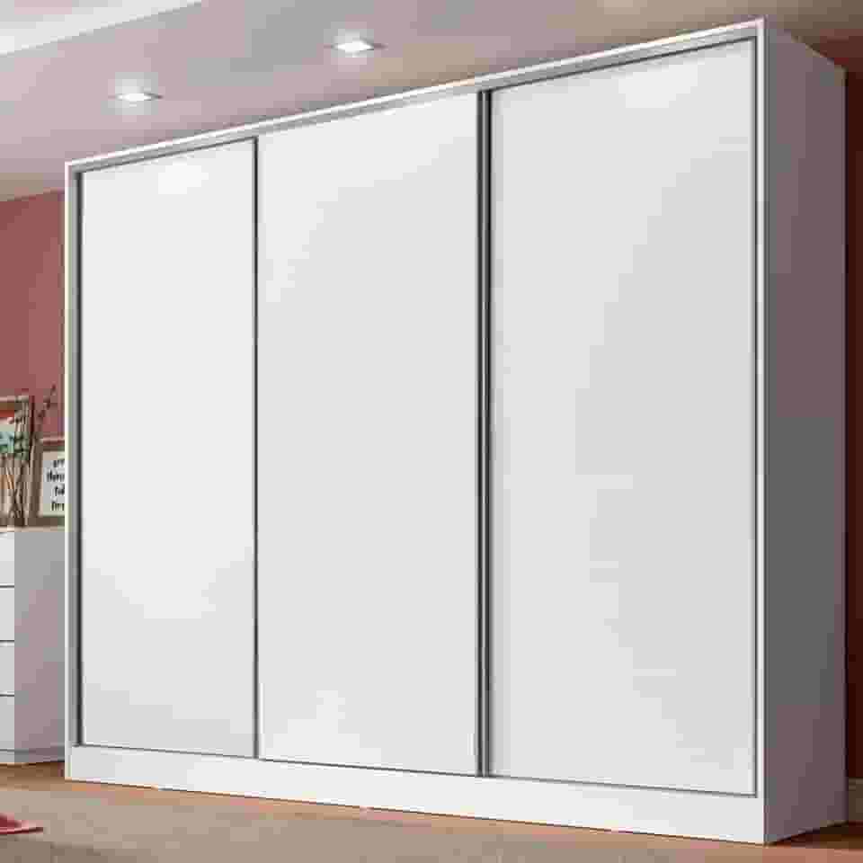 Guarda-roupa Casal 100% Mdf Madesa Nantes 3 Portas de Correr Branco