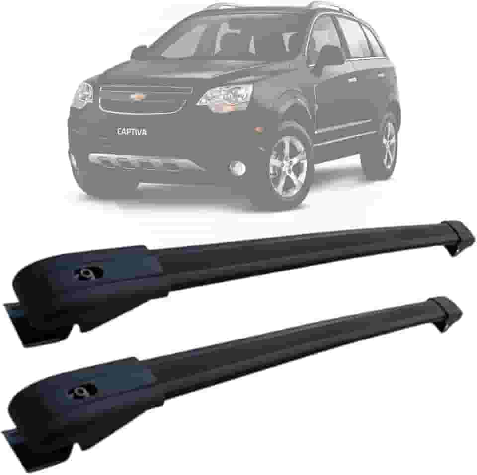 Rack Teto Travessa Slim Captiva Bagageiro Gm Alumínio Cor Preto