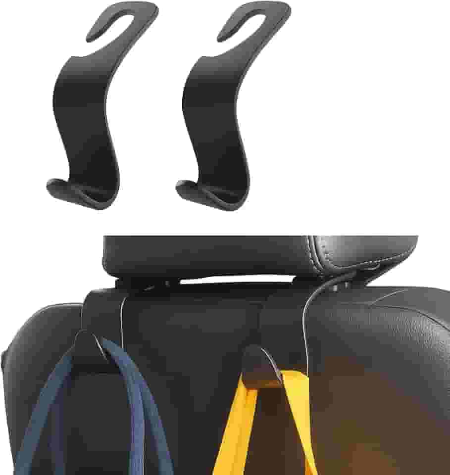 Kit 2 Ganchos Suporte de Carro para Sacola E Cabide Para Banco Veicular Ajuste Universal Preto