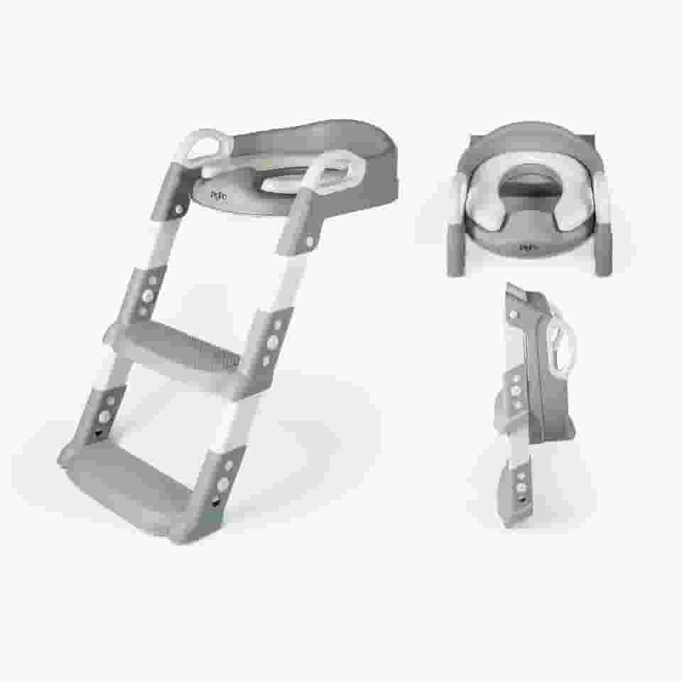 Assento Redutor Infantil Dobrável Com Escada Desfralde (Cinza)