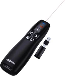 Apresentador de Slides Sem Fio com Ponteiro Laser – Alcance de 30m, Conexão USB 2.4GHz, Compatível com Windows, macOS, Linux e Android – Controle Remoto para Apresentações Profissionais