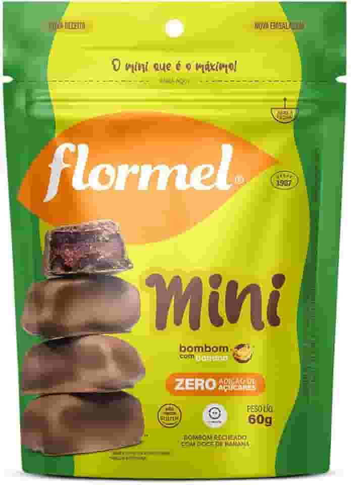 Mini Bombom com Banana FLORMEL Zero Açúcar 60 Gramas