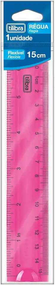 Tilibra - Régua Flexível 15cm, Rosa