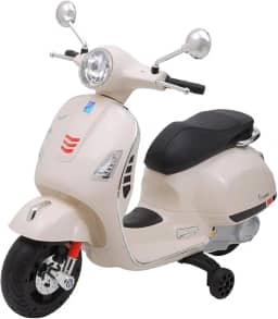 Zippy Toys Moto Elétrica Vespa GTS Scooter Branca 6V Ideal para Criança Acima de 3 Anos à Diversão está Garantida - Peso 9,2Kg