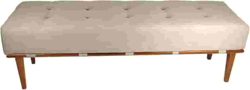 Banco Decorativo Recamier Lounge para Sala e Quarto em Linho 140cm (Bege Claro)