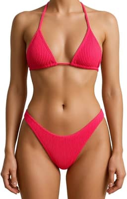 Biquíni Calcinha e Sutiã Praia Piscina Verão Cortininha Marquinha Roupa De Banho Asa Delta