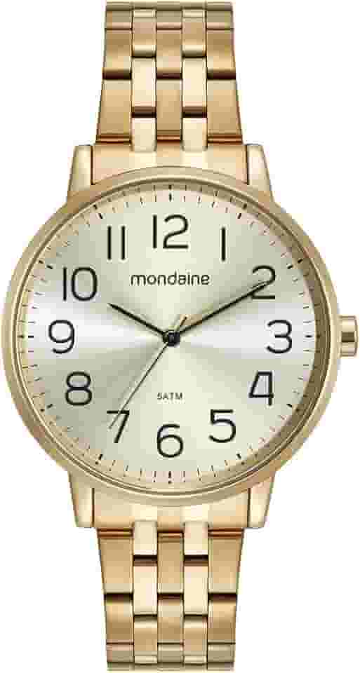 Kit Relógio Feminino Dourado Mondaine Com Semi-joias 32599LPMKDE1K1