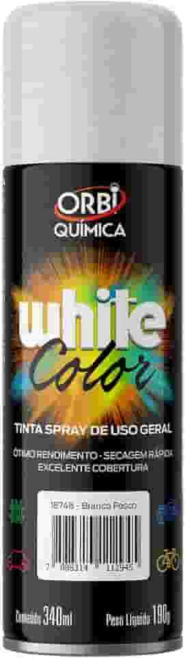 Tinta Spray 340ml Uso Geral Diversas Cores Automotivo (Branco Fosco)
