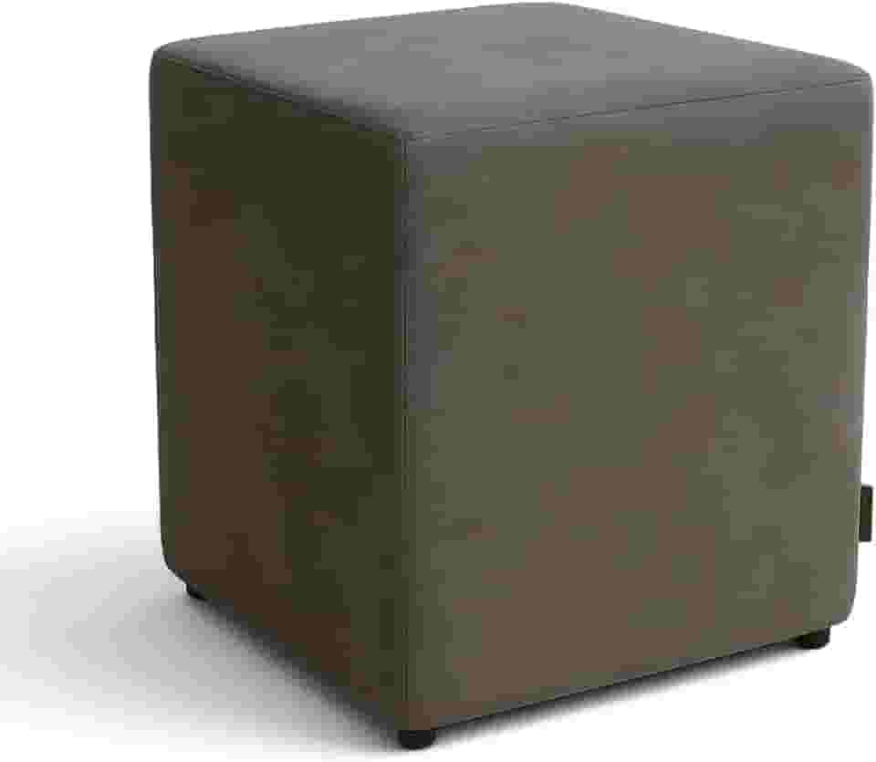 Puff Banqueta Quadrado Cubo Assento Decoração Conforto Eventos Comodidade Sala Quarto (Cinza Suede)