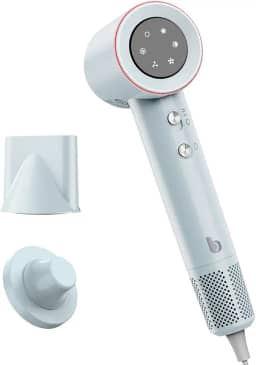 GOKOCO Secador De Cabelo Profissional 110v 127v, 120000 RPM High Speed Hair Dryer 1600W com Display Digital LED e Bocal de ar Magnético, Cinza