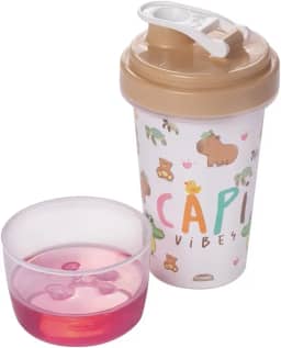 Mini Shakeira Decorada Capivara 320 ml Plasútil