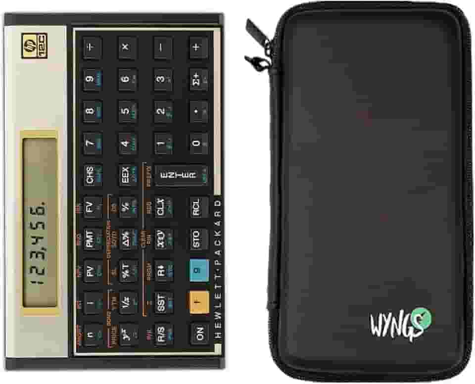 Calculadora financeira HP 12C + capa protetora WYNGS preta