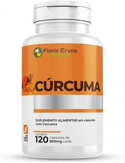 Floral Ervas do Brasil, Cúrcuma 500 mg 7x 120 Cápsula Açafrão Tumérico Açafrão Índia
