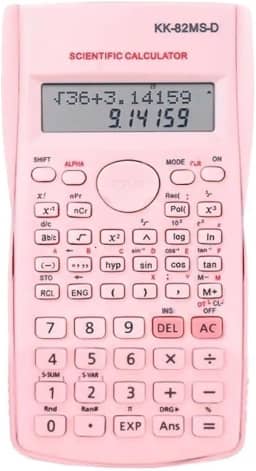 Calculadora Cientifica 82ms 240 Funções display 2 linhas com capa protetora Rosa