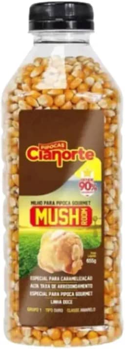 Milho MUSH 90% CiaNorte para Pipoca Doce Gourmet (655g): Estouro Grande e Redondo, Pipoca Doce Premium com Milho MUSH 90%, Tipo Mushroom grande com arredondamento