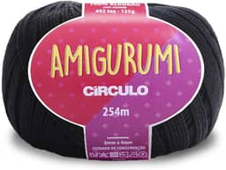 Fio Círculo Amigurumi 100% Algodão - 254m - 125g - Preto 8990