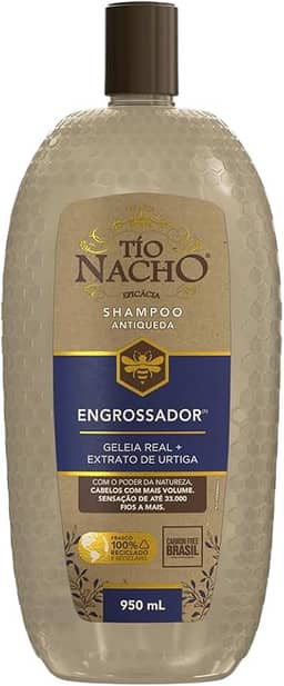 Tio Nacho Shampoo Antiqueda Engrossador Natural Para Cabelos Com Mais Volume E Sensação De Até 33.000 Fios A Mais Carbon Free 950 Ml - 1 Pack