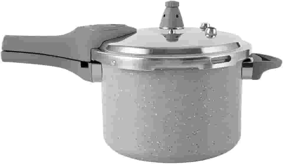 Brinox - Panela de Pressão Pressure 4,2L Antiaderente Ceramic Life com Indução Marble Blend - Cinza Claro e Cinza Escuro