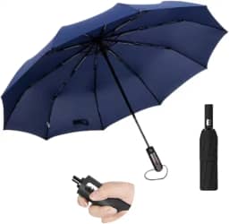 Guarda-Chuva Compacto Automático com Proteção Solar UV Secagem Rápida Abre e Fecha 1 Clique 100cm Diâmetro 33cm Fechado Estrutura Reforçada Aço Fibra de Vidro Resistente ao Vento com Capa