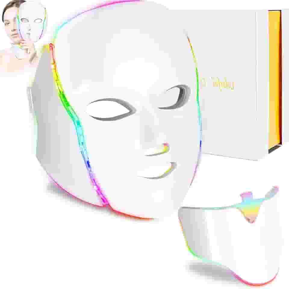 Mascara de Led Facial, Mascara LED, 7 Cores, Portátil, Pronto para Uso, 900 g