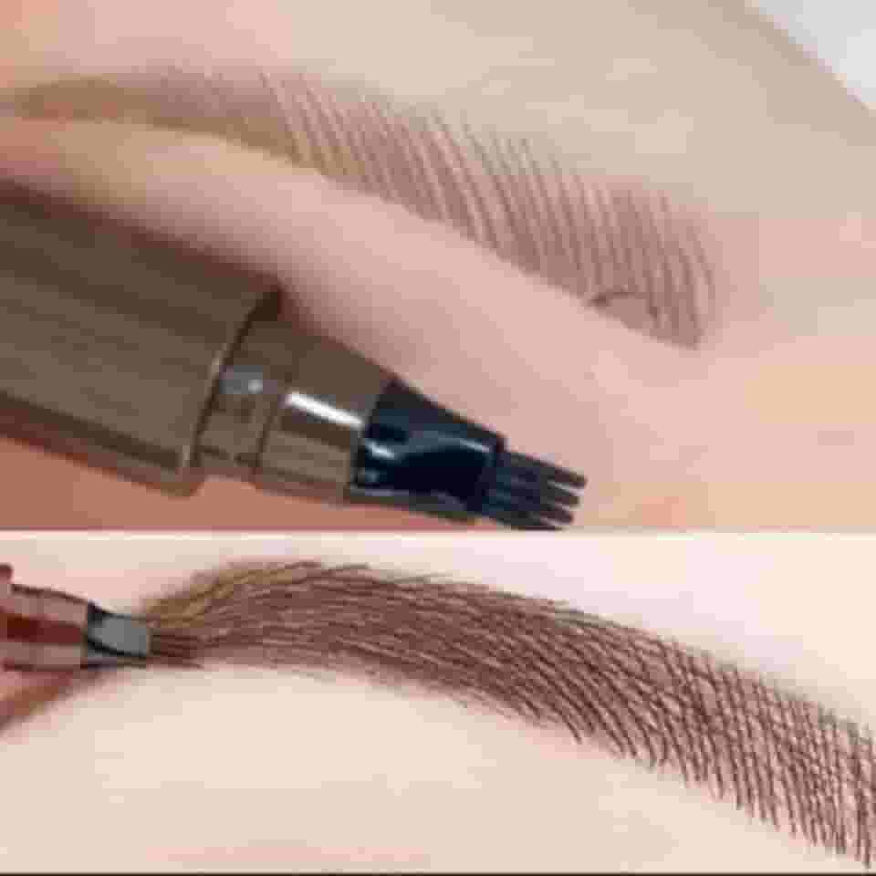 Caneta Sobrancelha Barba À Prova D 'água Fio a Fio Microblanding Castanho Escuro QUERO LOJINHA DA DAY