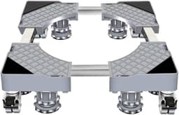 Suporte Para Geladeira Maquina De Lavar E Fogão Inox Com Rodinhas Base Carrinho Móvel Flexível (Básico(Sem centro suportes))