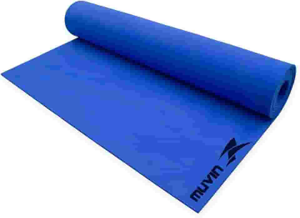 Tapete para Yoga em EVA Muvin Light - Tamanho 180cm x 50cm x 0,4cm - Indicado para iniciantes - Pilates, Estúdio Yoga, Ginástica e Treino (Azul)