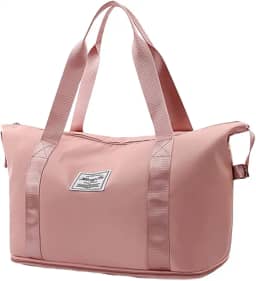 Bolsa Mala de viagem academia dobrável de grande capacidade portátil leve impermeável tecido Oxford bolsa esportiva À Prova D'Agua Multiuso de separação seca e molhada (ROSA)