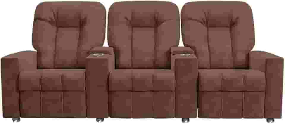 Poltrona Reclinável 3 lugares para Sala de Cinema Romeo F05 Veludo Terracota - Lyam Decor