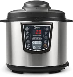 Midea Panela de Pressão Elétrica 6L Digital, Inox/Preto, 110v,