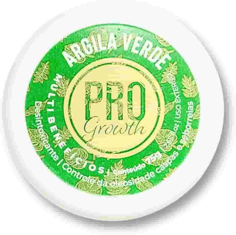 Argila Pro Growth 75g Máscara Capilar de Hidratação e Reparação Profunda (Verde)