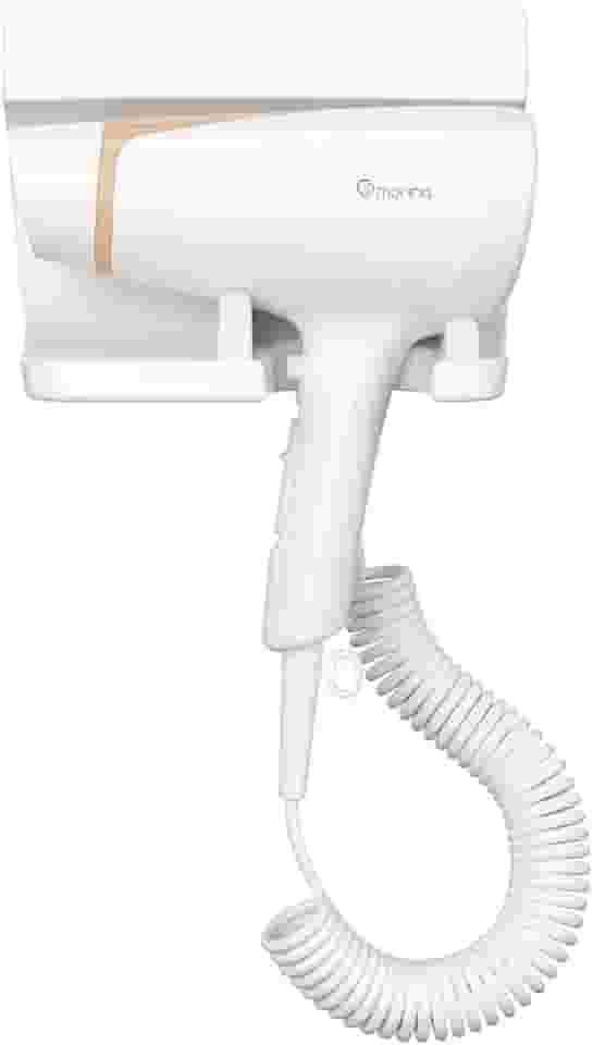 Secador de Cabelo de Parede 1800W 220V – Montagem na Parede, 2 Velocidades, Baixo Ruído, Ar Frio, Cabo Espiral, Uso em Banheiro/Hotel/Pousada, Material Antichamas