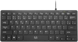 Teclado Com Fio Mini Multimídia Conexão USB Cabo de 150cm Teclas Chocolate Preto - TC154
