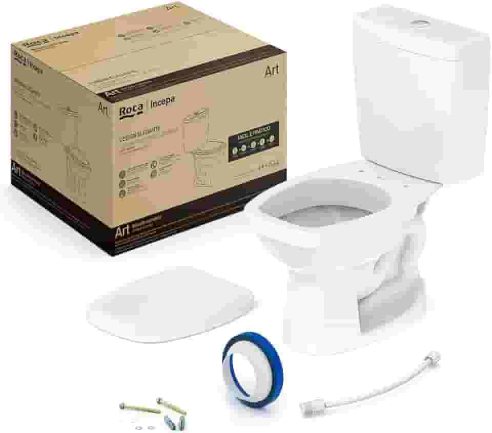 Kit de Bacia com Caixa Assento PP com Queda Amortecida e Complementos de Instalação Art