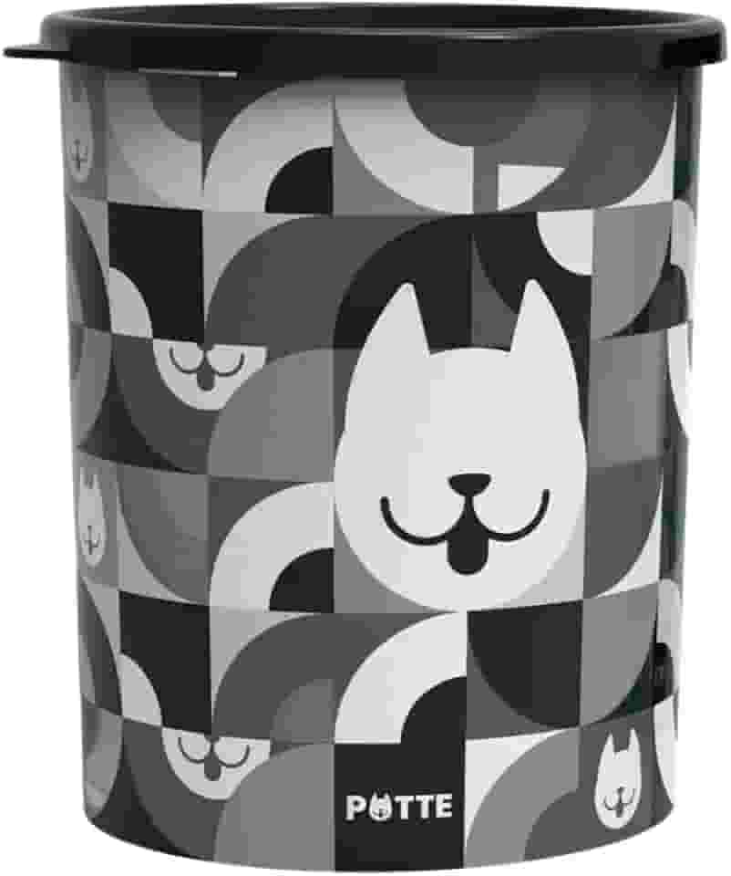 Pote Porta Ração Com Tampa 2.1L Multiuso (Preto)