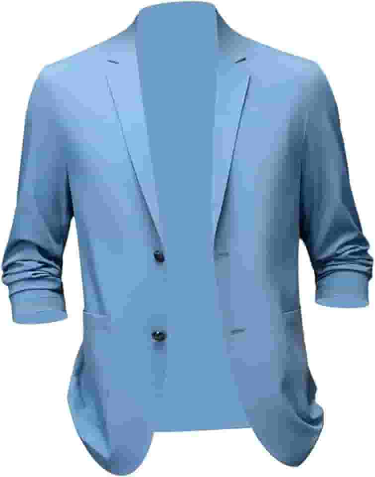 Blazer Masculino Casual em Tecido Leve para Eventos Sociais, Azul 3XL