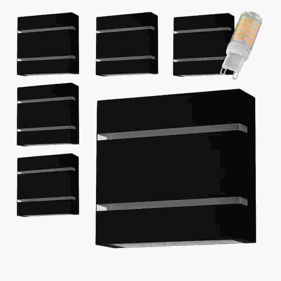 Kit 5 Arandela Slim com Lâmpada LED 5w Inclusas Externa Bivolt 2 Frisos Branco Quente ou Frio (Branco Quente)