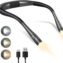 Luz de Leitura MANETTA, 3 em 1, 3 Cores e 6 Níveis de Brilho, Recarregável USB, Duração de 80 Horas, Perfeita para Leitura na Cama, Tricô, Acampamento