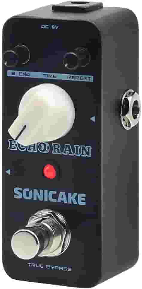 SONICAKE Pedal de Delay Estilo Analógico Pedal de Delay para Guitarra Pedal de Delay para Guitarra Híbrido Digital Echo Rain Pedal de Efeitos de Delay para Guitarra True Bypass