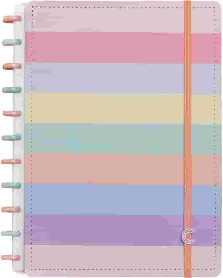 Caderno inteligente grande Arco Íris Pastel Cigd4060