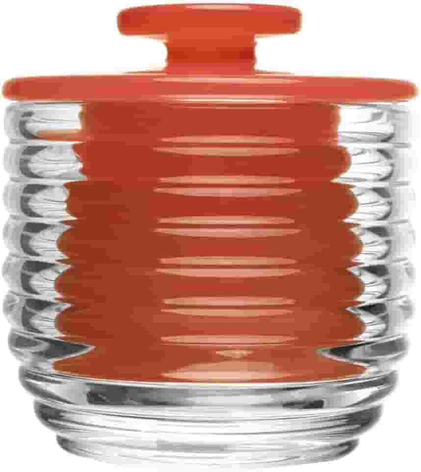 LYOR - Manteigueira Francesa de Vidro Colméia Vermelha 9,5cm x 9,5cm x 8cm