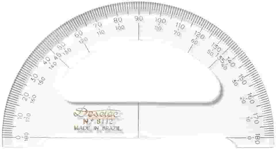 Transferidor Acrílico 180° 12 cm 8112, Trident, Incolor