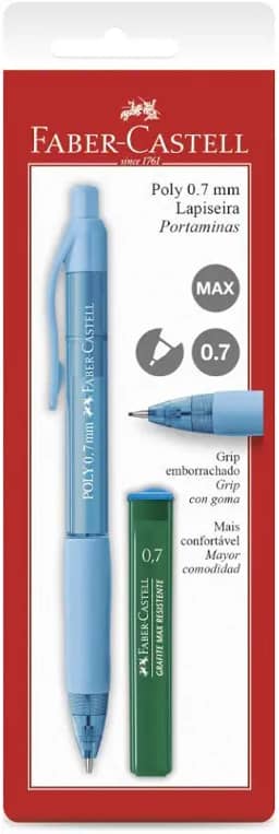 Lapiseira Poly 0.7mm Mix, Faber-Castell, SM/07POLYM, Multicor