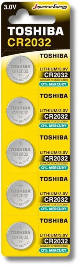 Pilha Moeda Lithium 3V CR2032 (C/5 Pilhas) Toshiba