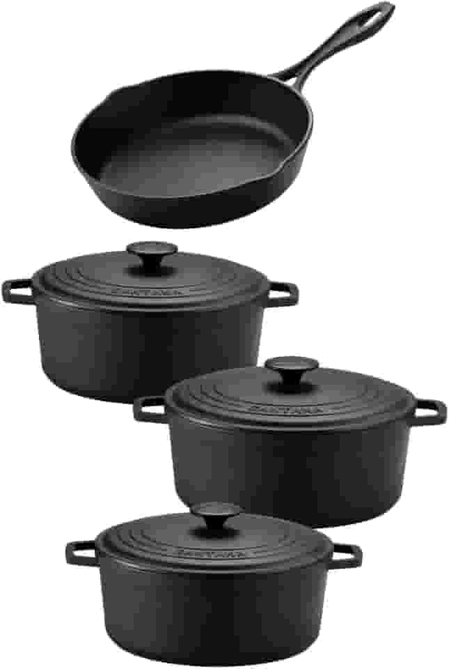 Jogo de panela de ferro fundido caçarola Neo 16, 18, 22 tampa de ferro alça de ferro e frigideira 20 sem tampa Santana